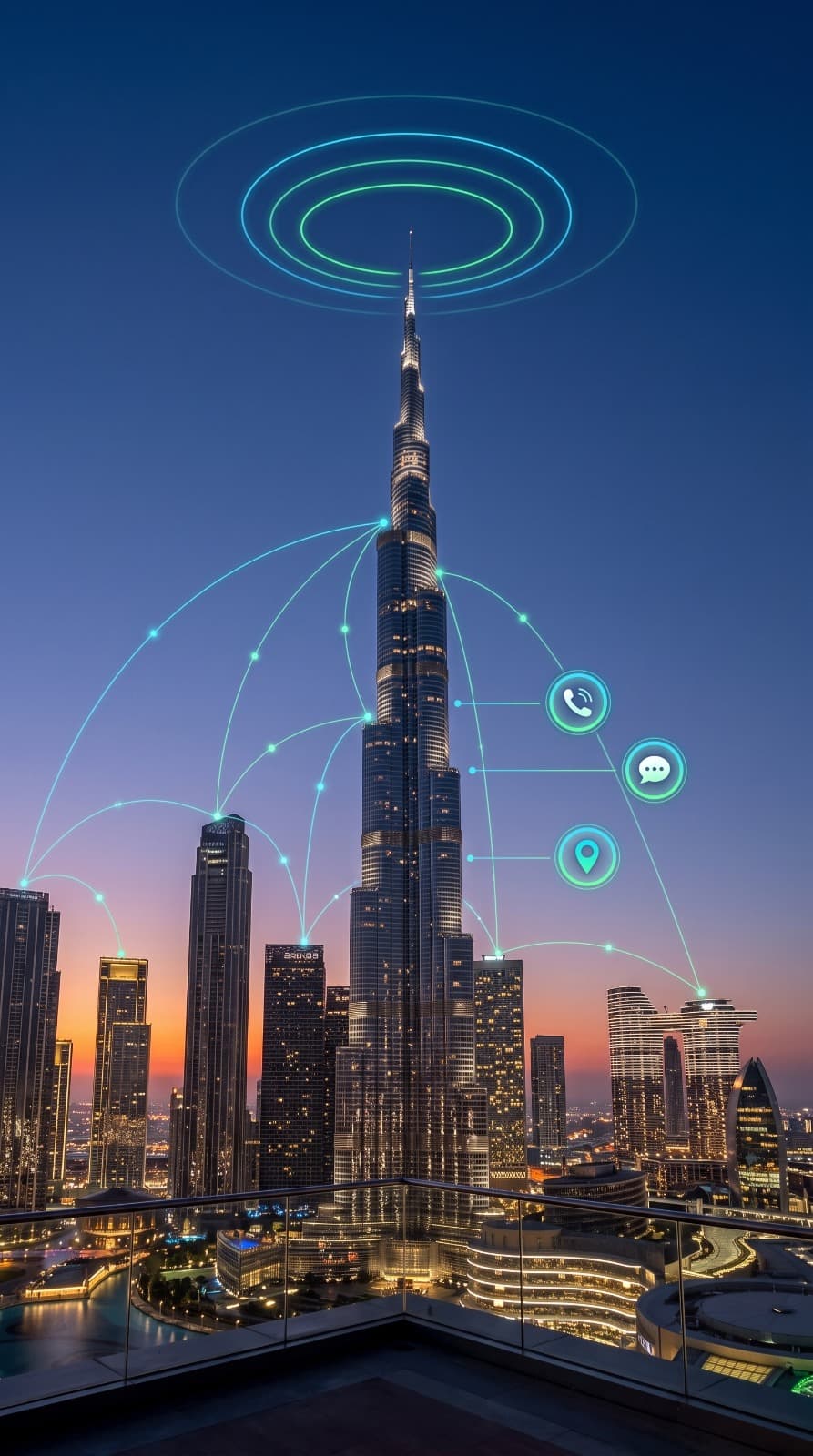 Dubai skyline at night